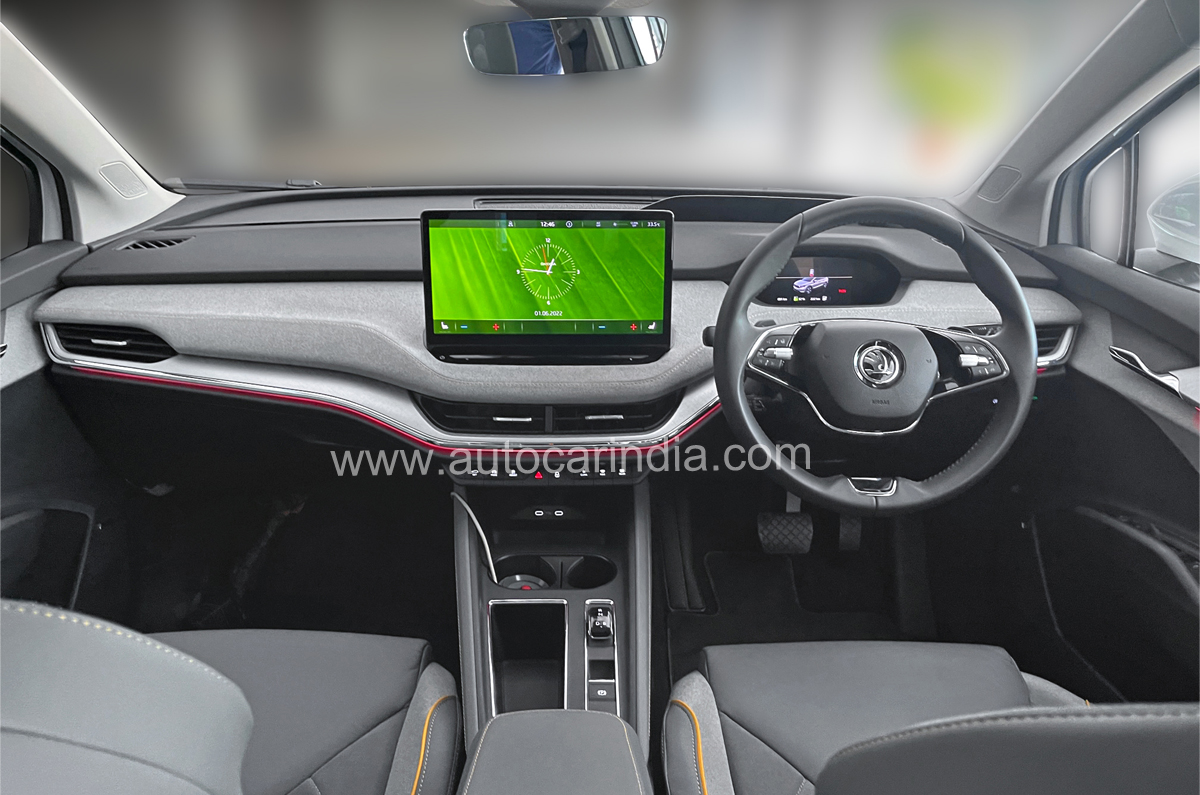 Skoda Enyaq spied in India interior 
